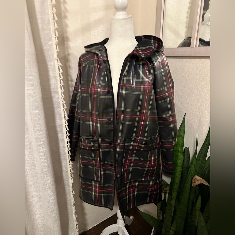 Zara trf plaid raincoat